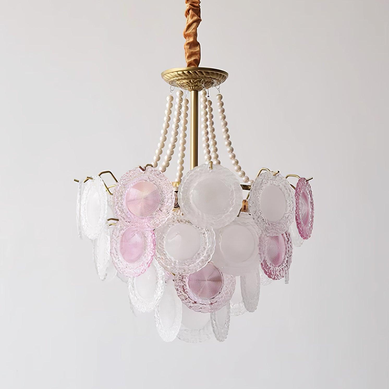 Lustra Chandelier Glass Disc Layered Playful-Neutral Decor