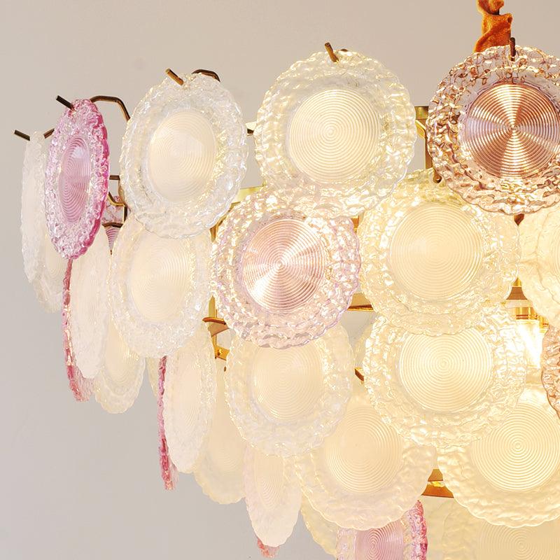 Lustra Chandelier Glass Disc Layered Playful-Neutral Decor