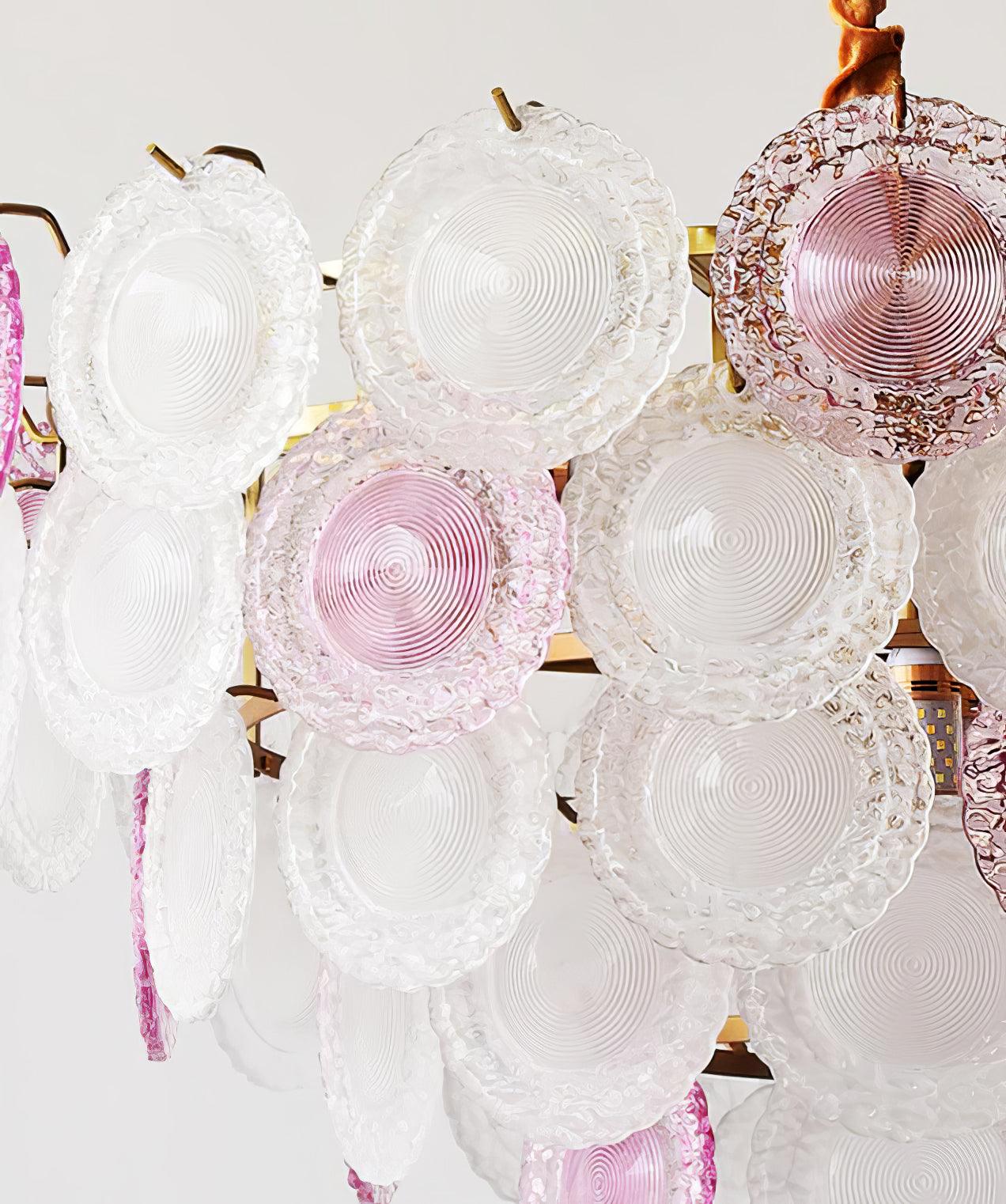 Lustra Chandelier Glass Disc Layered Playful-Neutral Decor