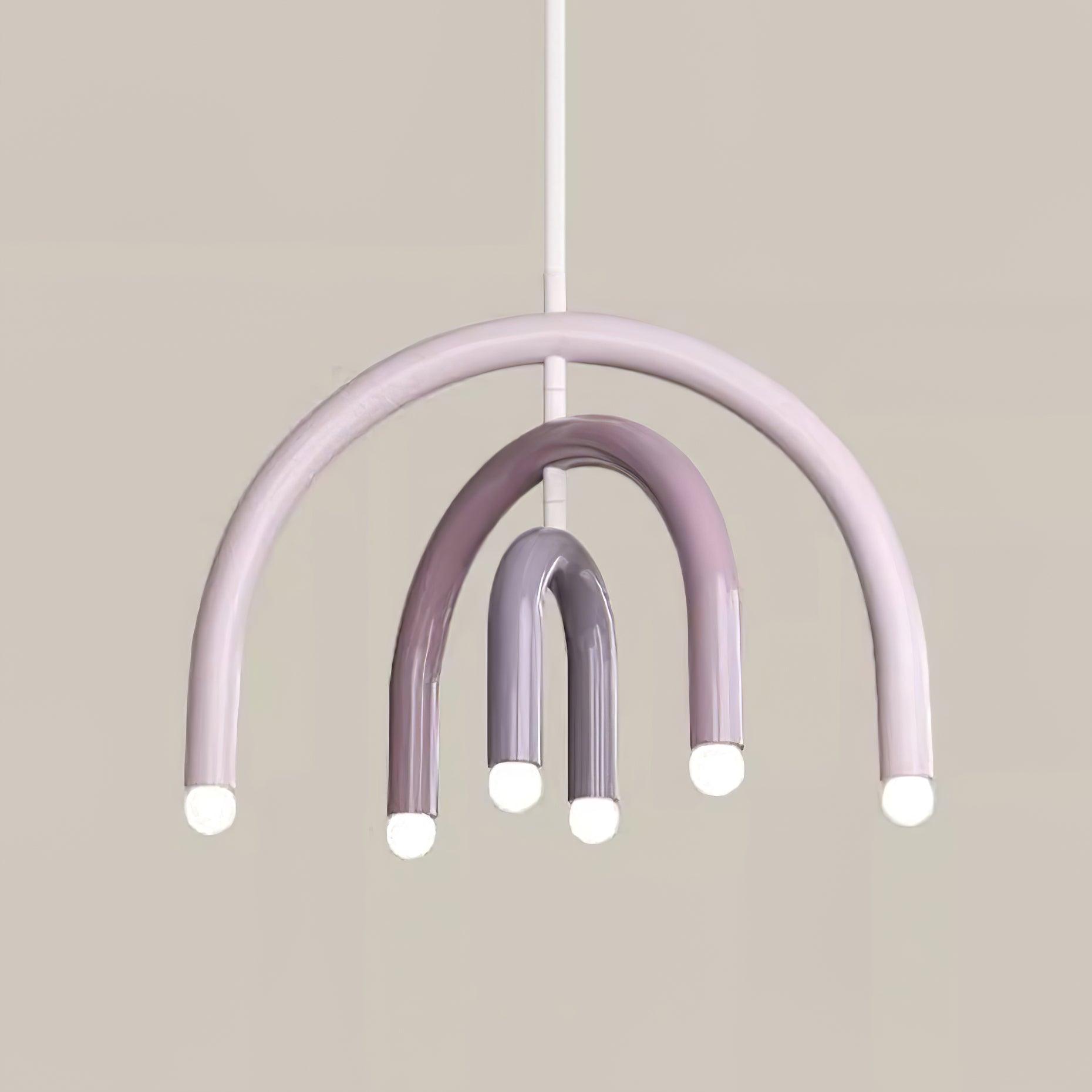 Pendant Lamp Rainbow Modern Metal Arc for Living and Dining Room