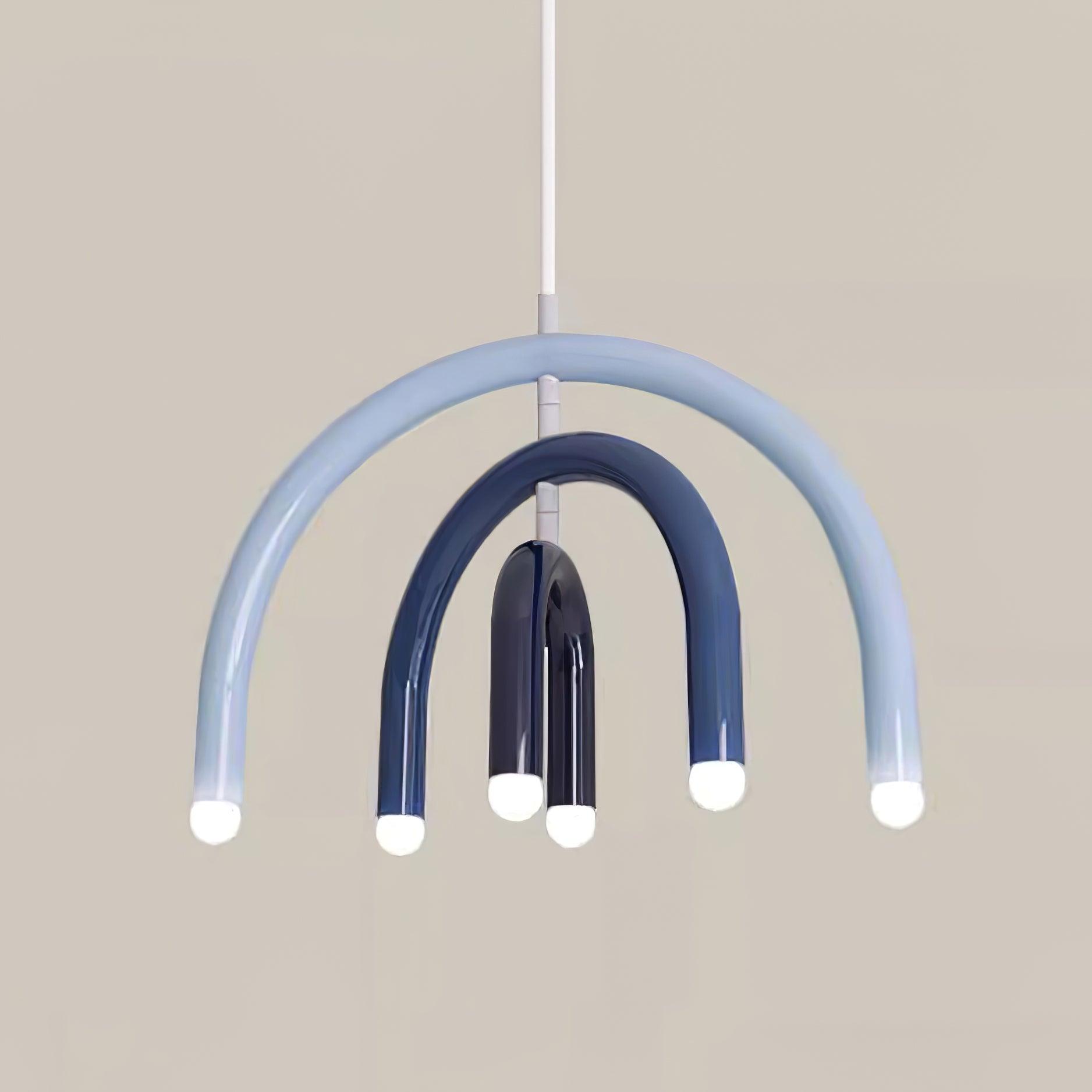 Pendant Lamp Rainbow Modern Metal Arc for Living and Dining Room