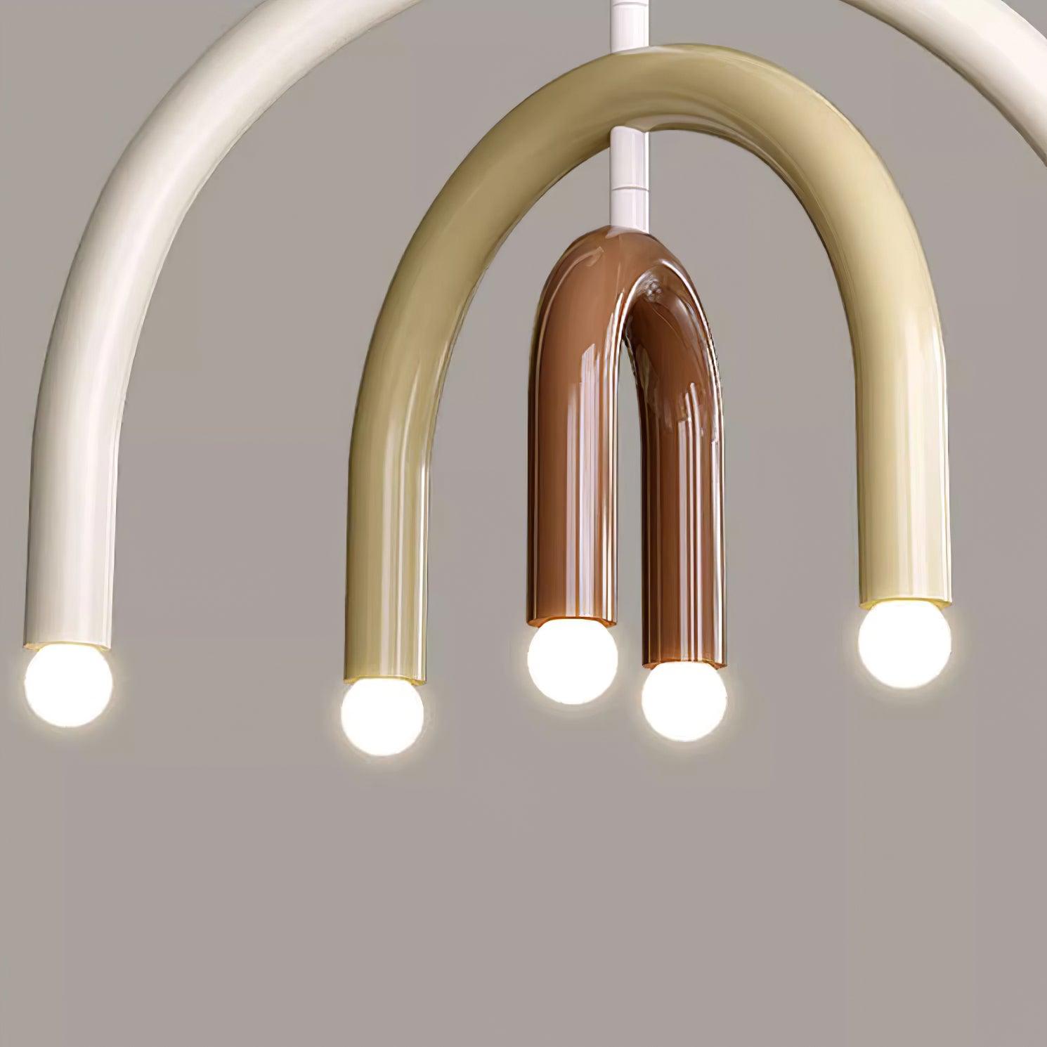 Pendant Lamp Rainbow Modern Metal Arc for Living and Dining Room