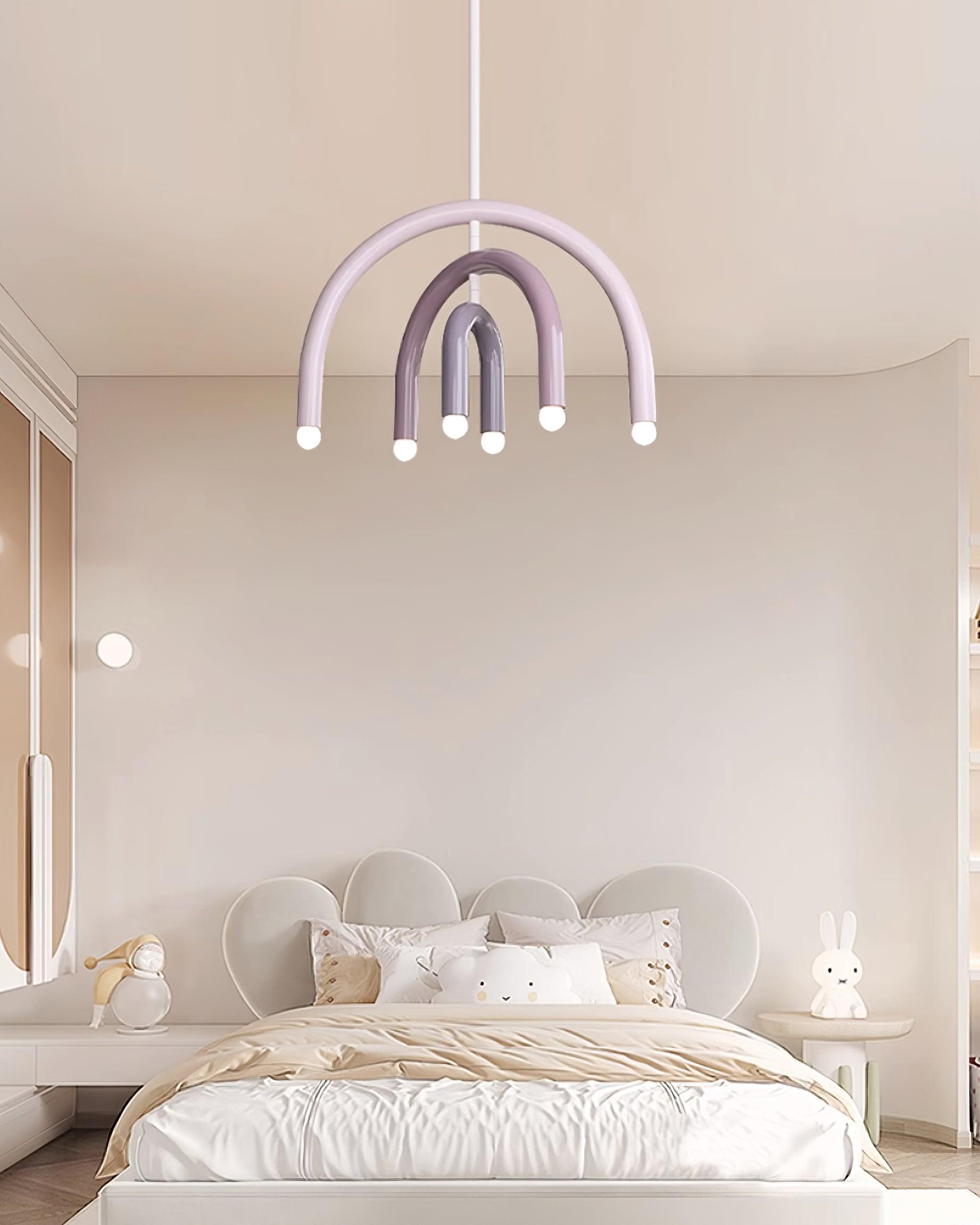 Pendant Lamp Rainbow Modern Metal Arc for Living and Dining Room