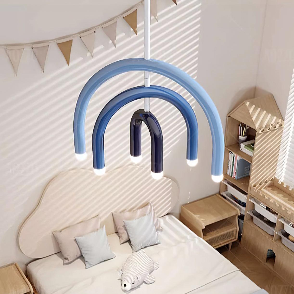 Pendant Lamp Rainbow Modern Metal Arc for Living and Dining Room