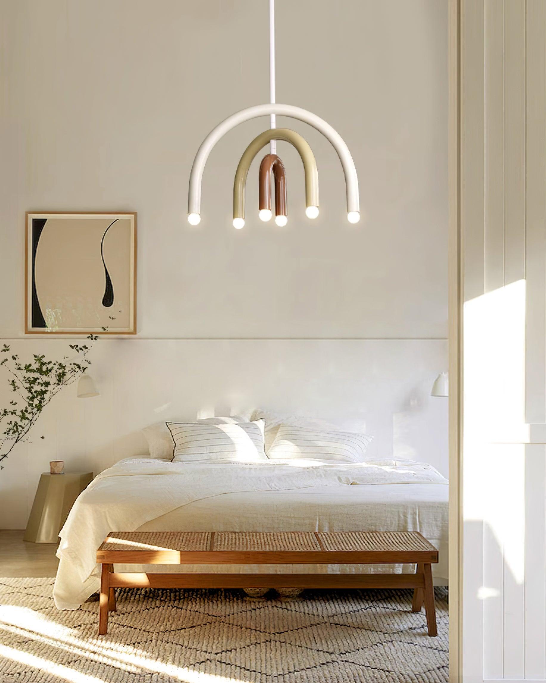 Pendant Lamp Rainbow Modern Metal Arc for Living and Dining Room