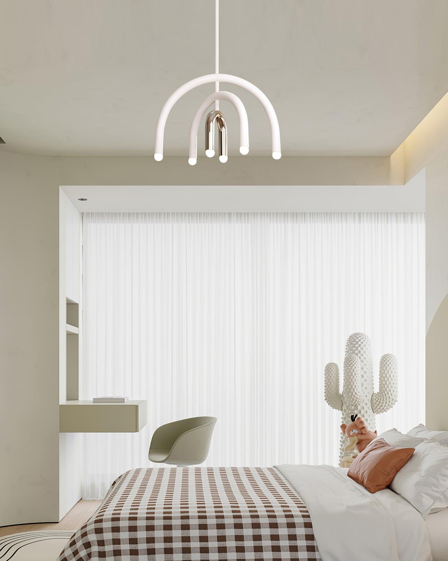 Pendant Lamp Rainbow Modern Metal Arc for Living and Dining Room