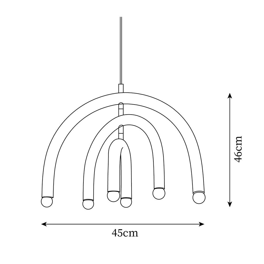 Pendant Lamp Rainbow Modern Metal Arc for Living and Dining Room