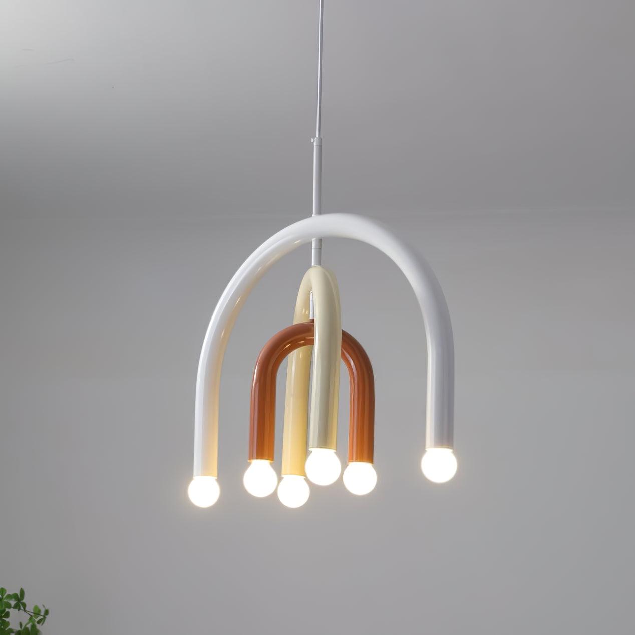 Pendant Lamp Rainbow Modern Metal Arc for Living and Dining Room