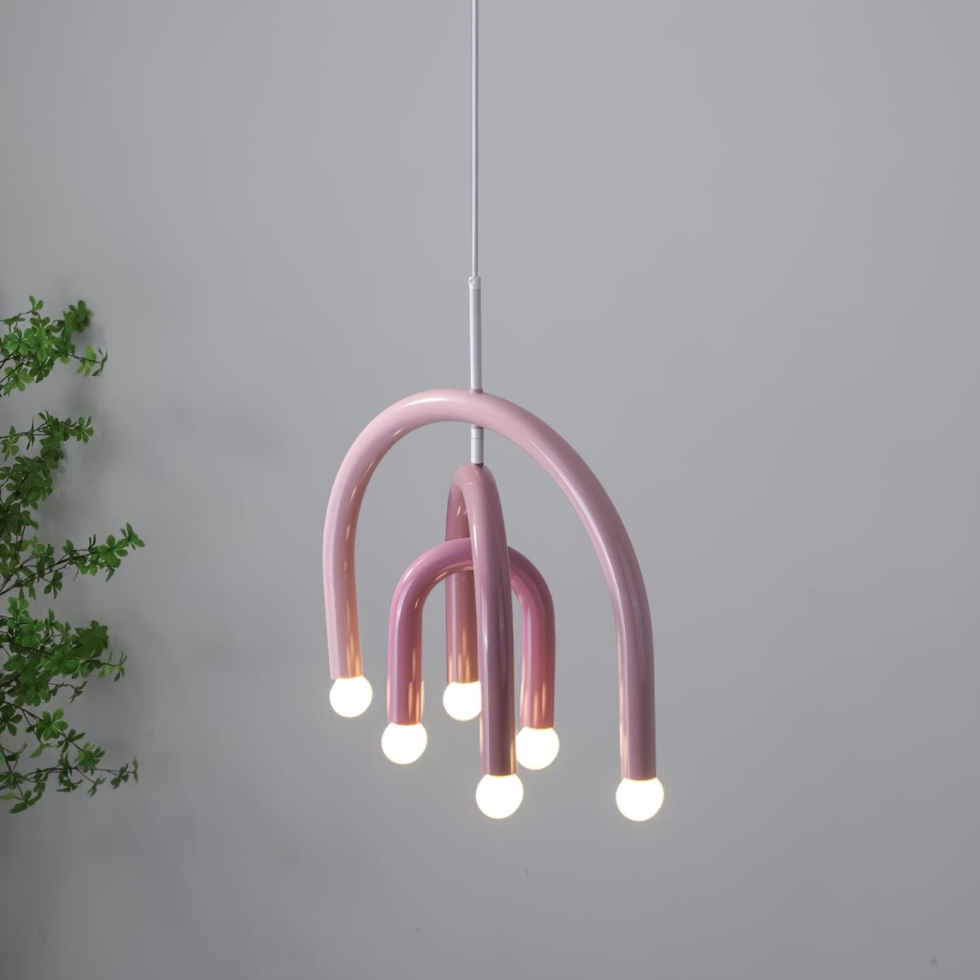 Pendant Lamp Rainbow Modern Metal Arc for Living and Dining Room