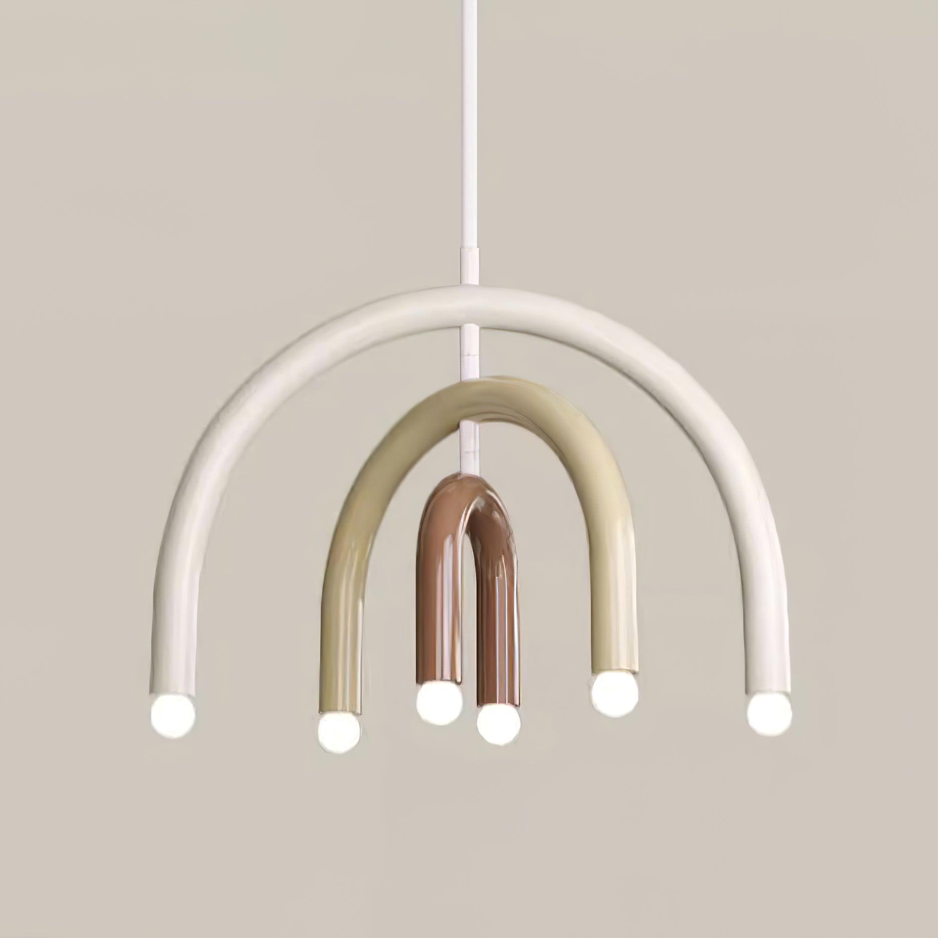 Pendant Lamp Rainbow Modern Metal Arc for Living and Dining Room