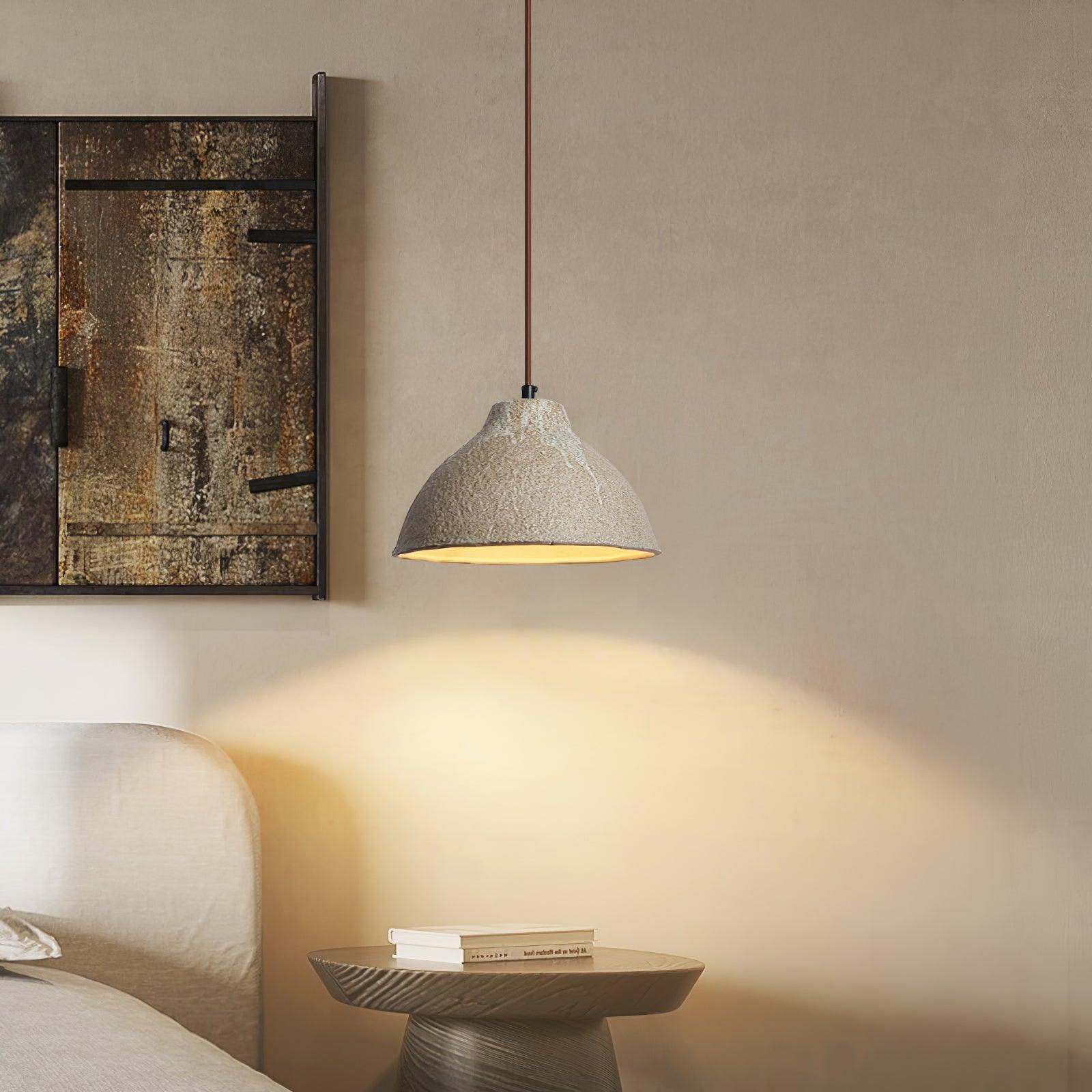 Elaris Retro Ceramic & Wood Pendant Lamp-Neutral Decor