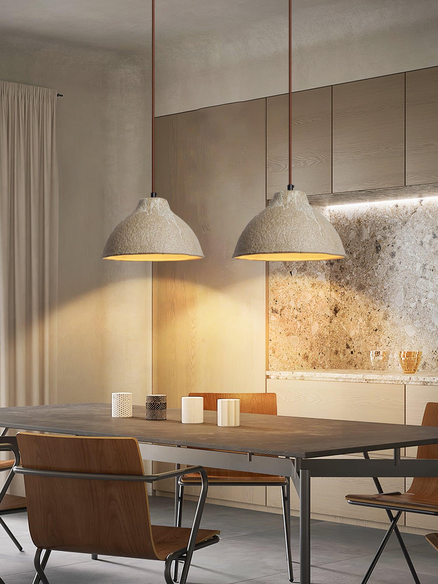 Elaris Retro Ceramic & Wood Pendant Lamp-Neutral Decor