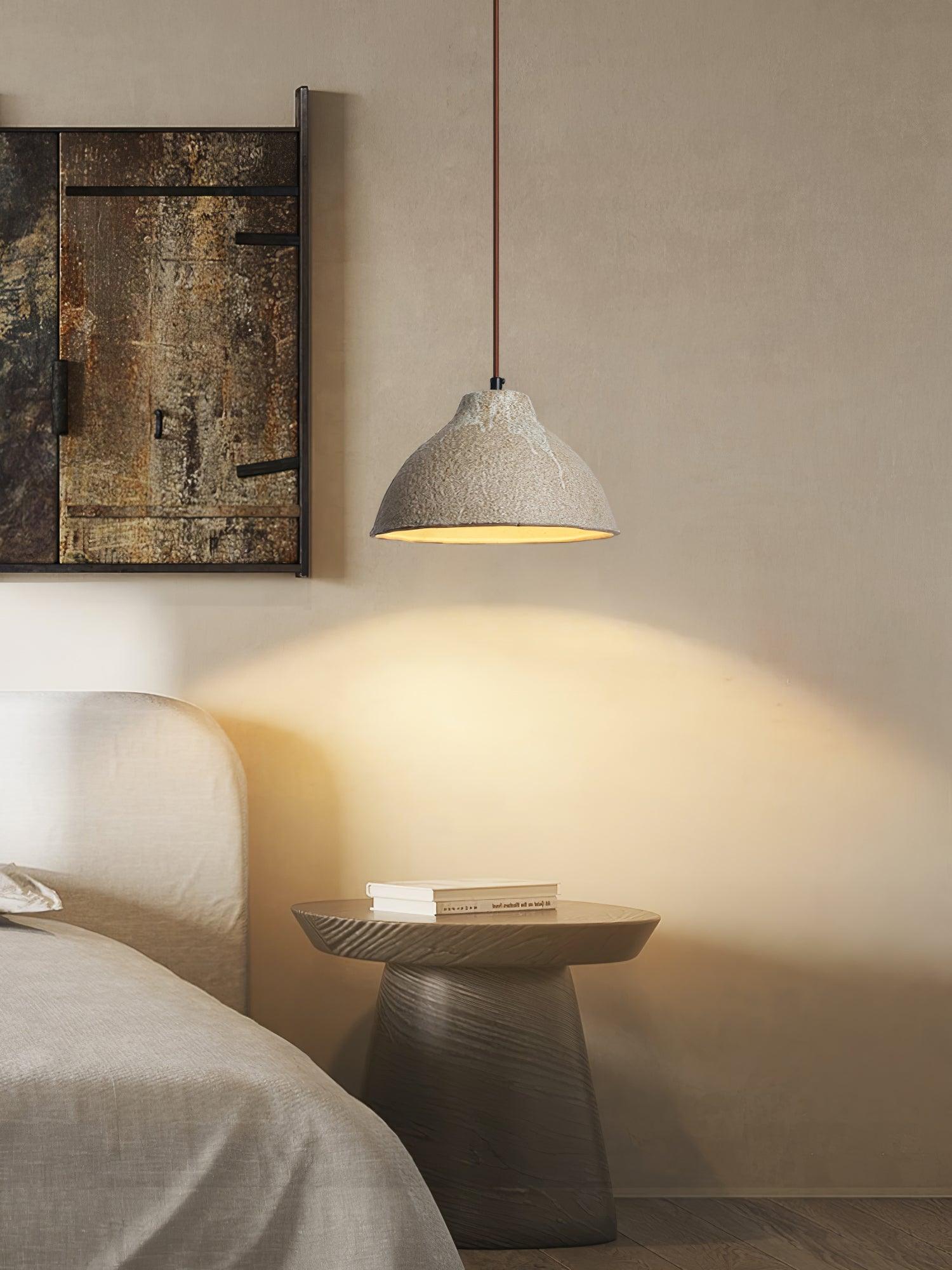 Elaris Retro Ceramic & Wood Pendant Lamp-Neutral Decor