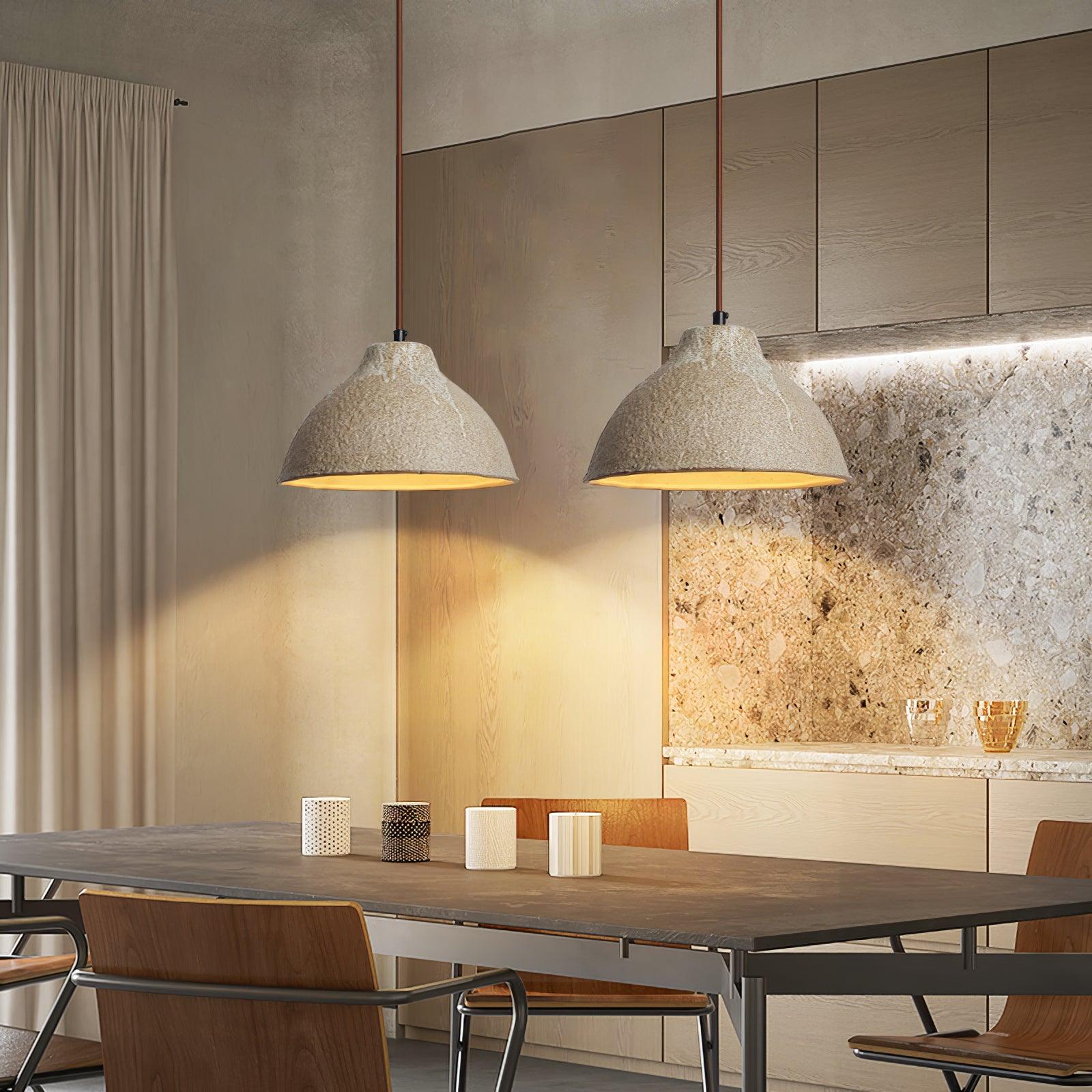 Elaris Retro Ceramic & Wood Pendant Lamp-Neutral Decor