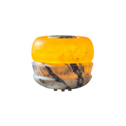 Ramson Stone Table Lamp in white marble on a neutral background.