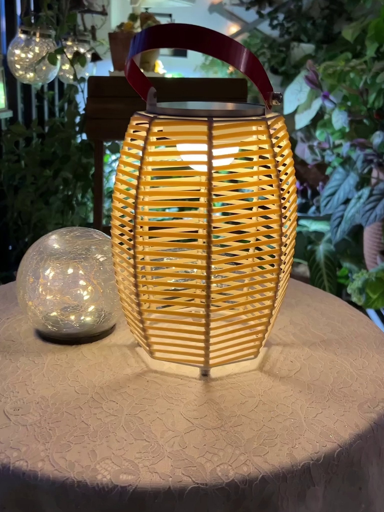 Olraeil Rattan Floor Lantern-Neutral Decor