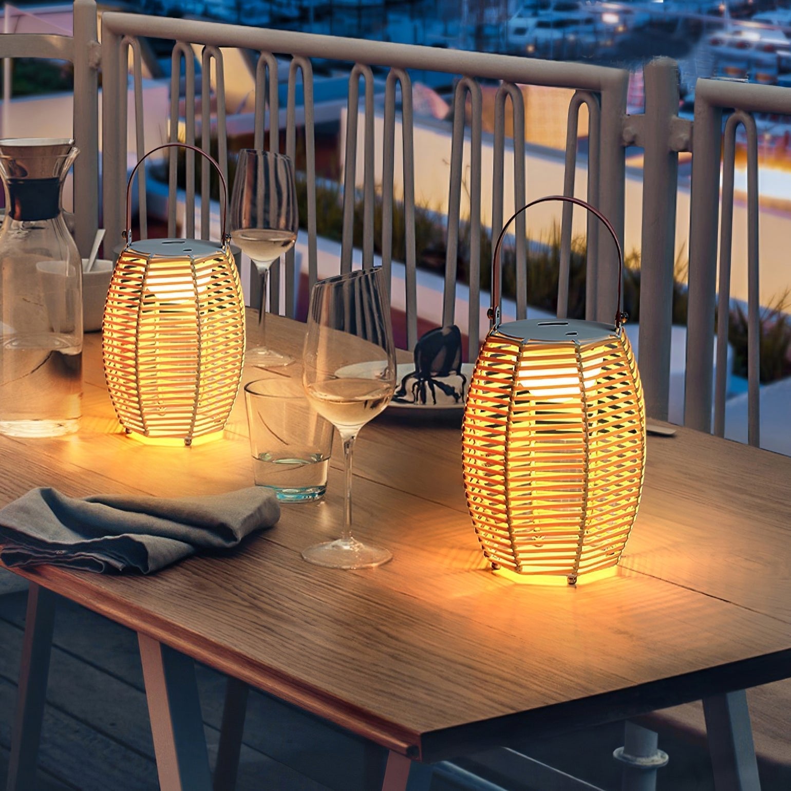 Olraeil Rattan Floor Lantern-Neutral Decor