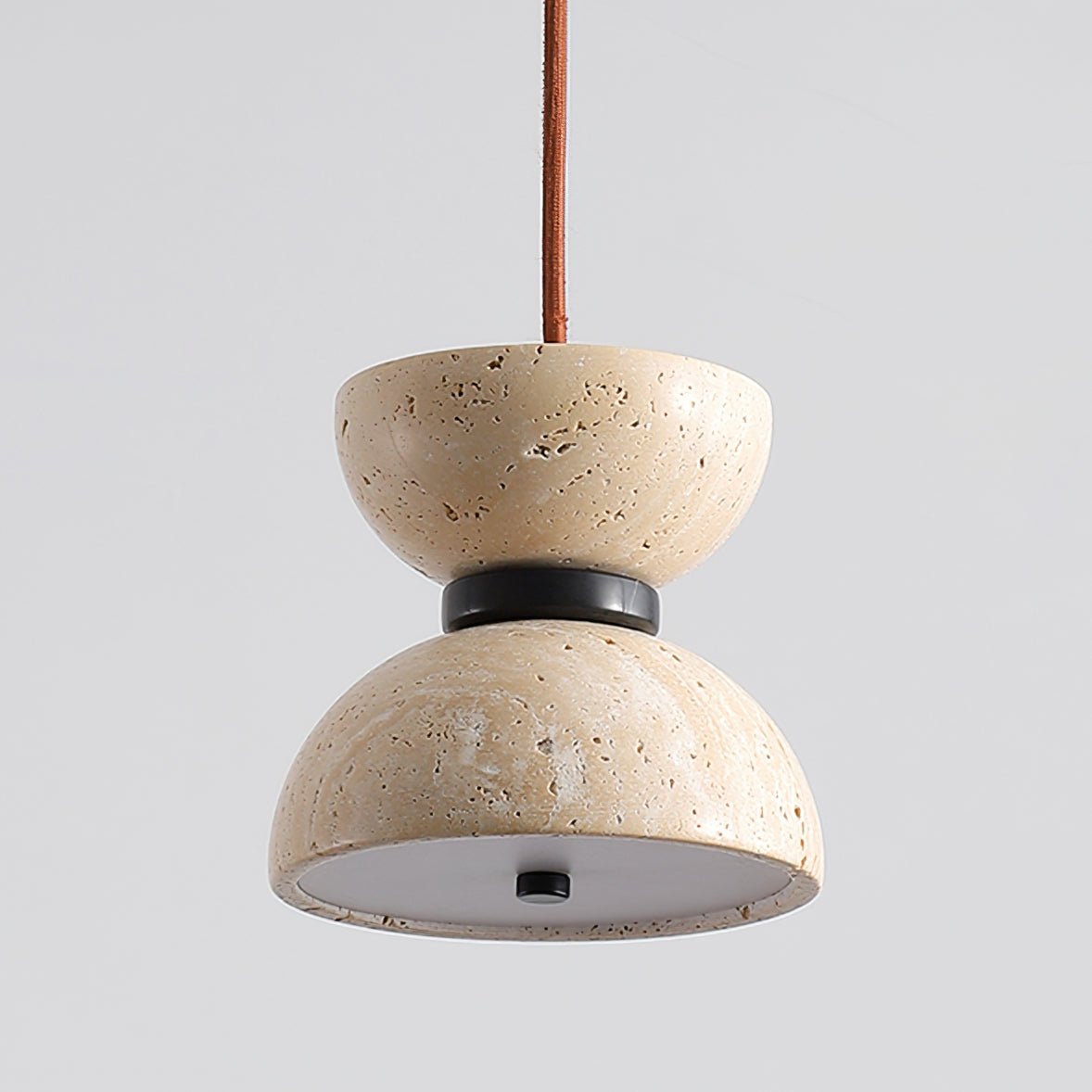 Tersus Travertine Hourglass Pendant Light Double-dome-Neutral Decor
