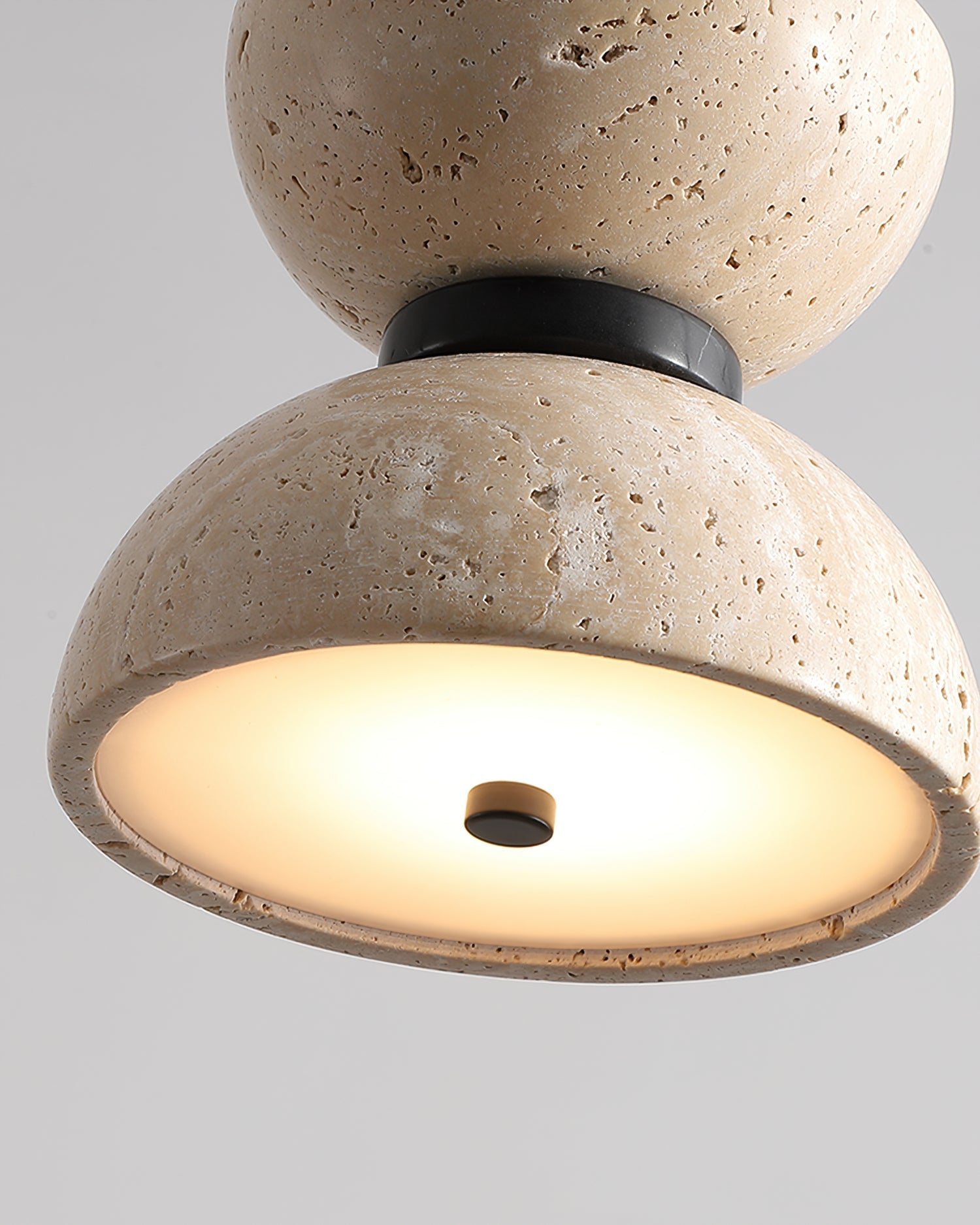 Tersus Travertine Hourglass Pendant Light Double-dome-Neutral Decor
