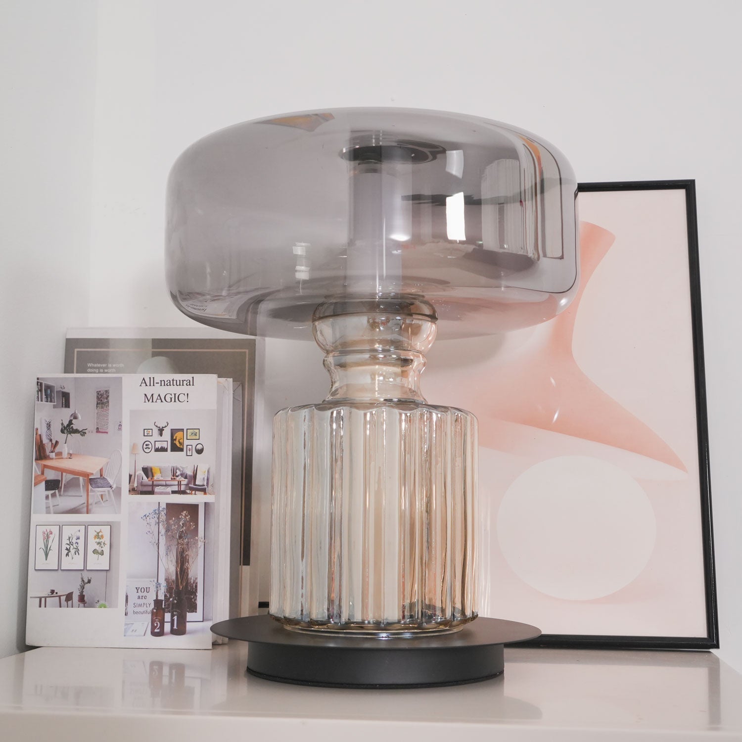 Svora Modern Glass Table Lamp-Neutral Decor