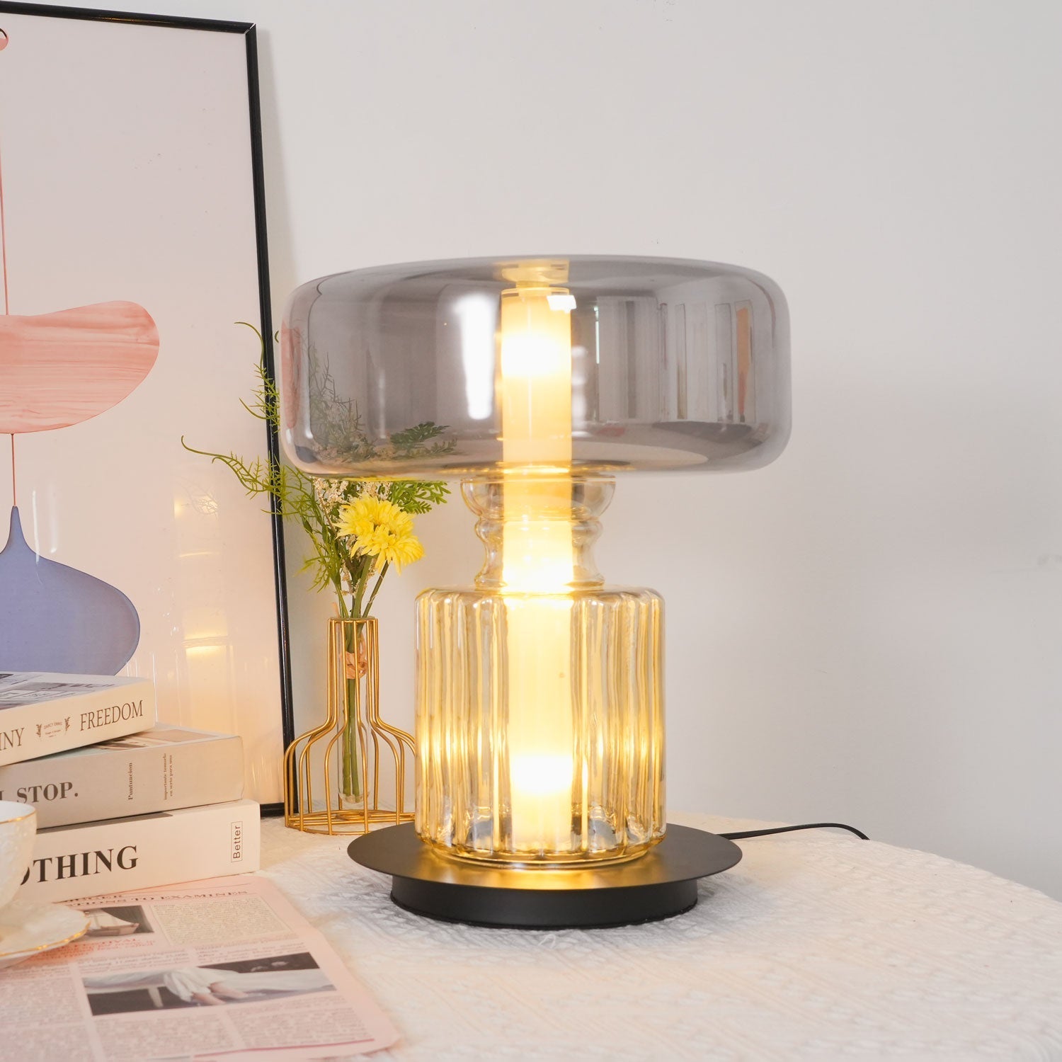 Svora Modern Glass Table Lamp-Neutral Decor