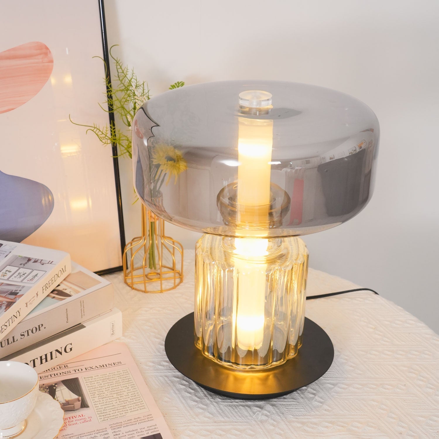 Svora Modern Glass Table Lamp-Neutral Decor