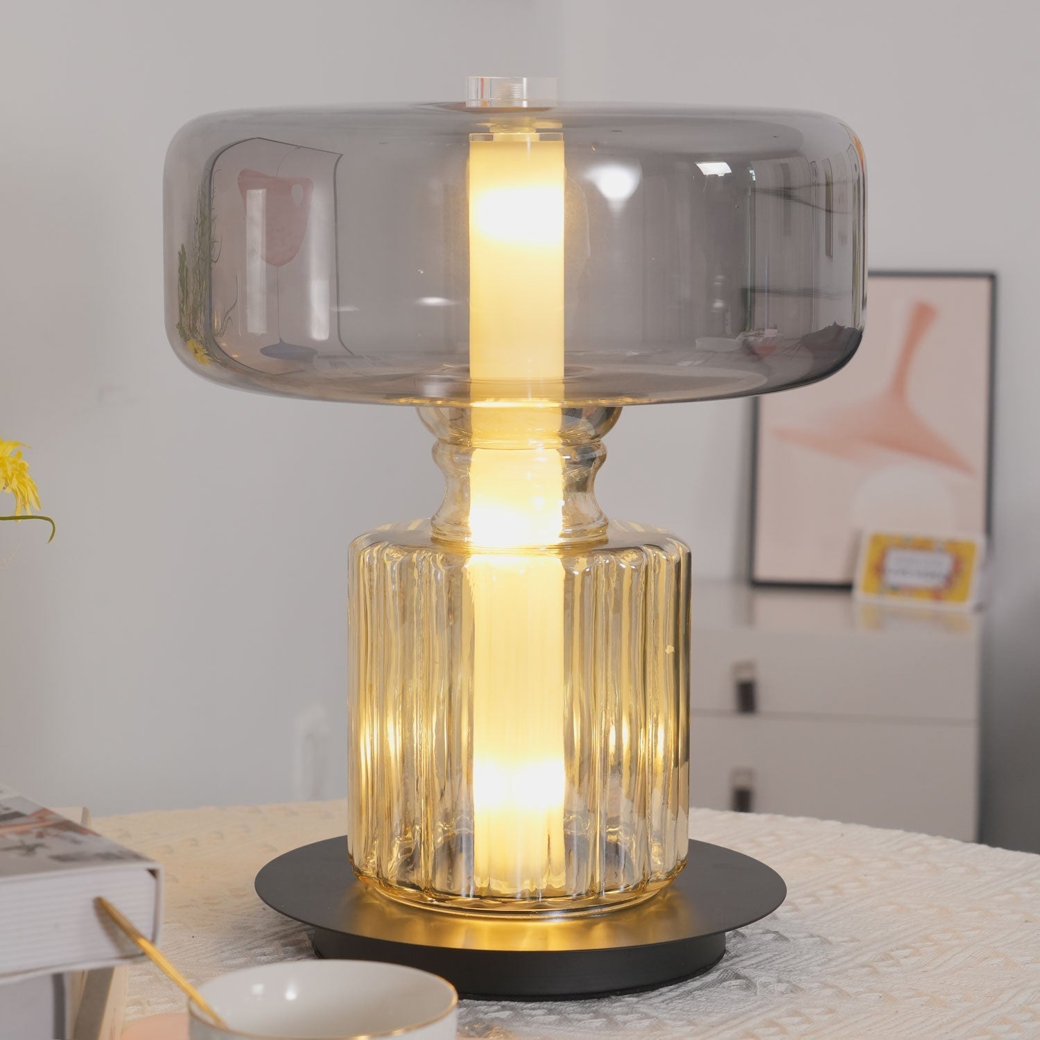 Svora Modern Glass Table Lamp-Neutral Decor