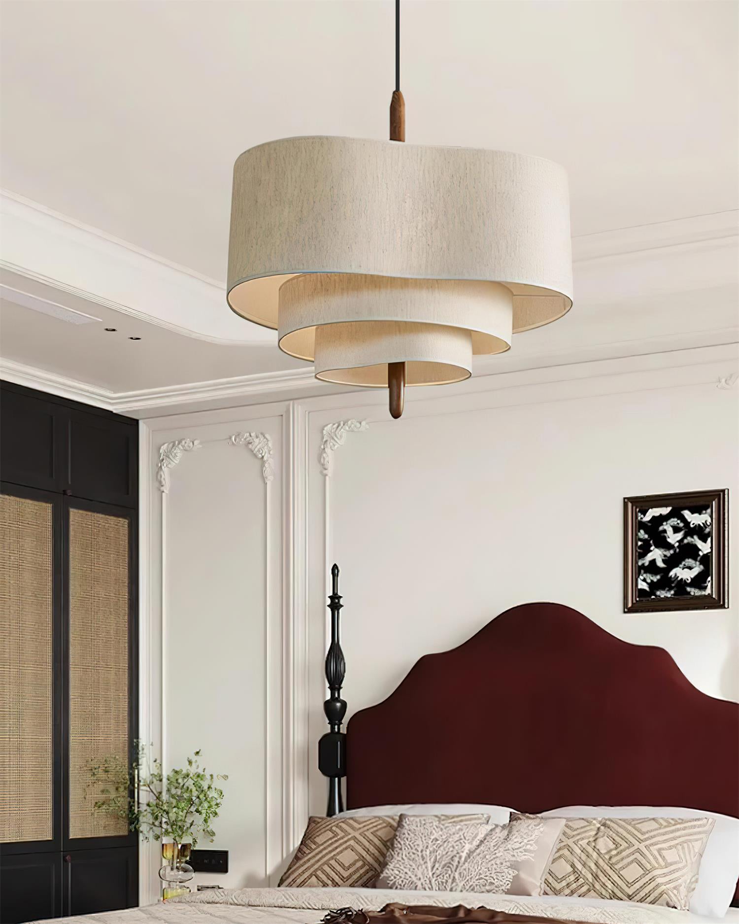 Greta Green Fabric Pendant Lamp-Neutral Decor