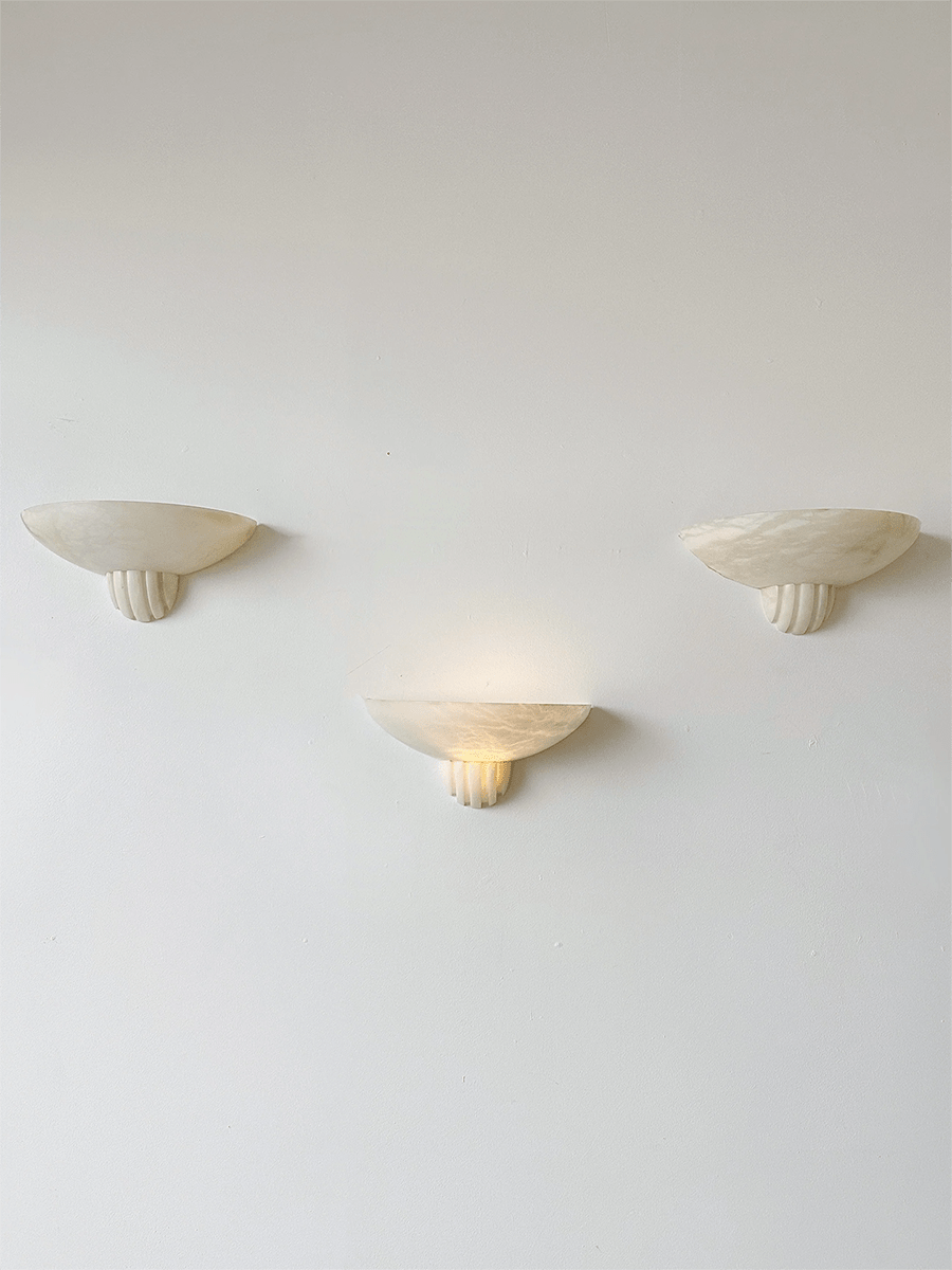 Rare Alabaster Wall Sconce-Neutral Decor