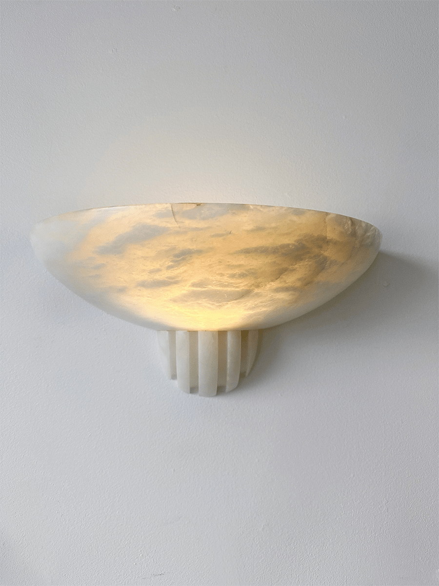 Rare Alabaster Wall Sconce-Neutral Decor