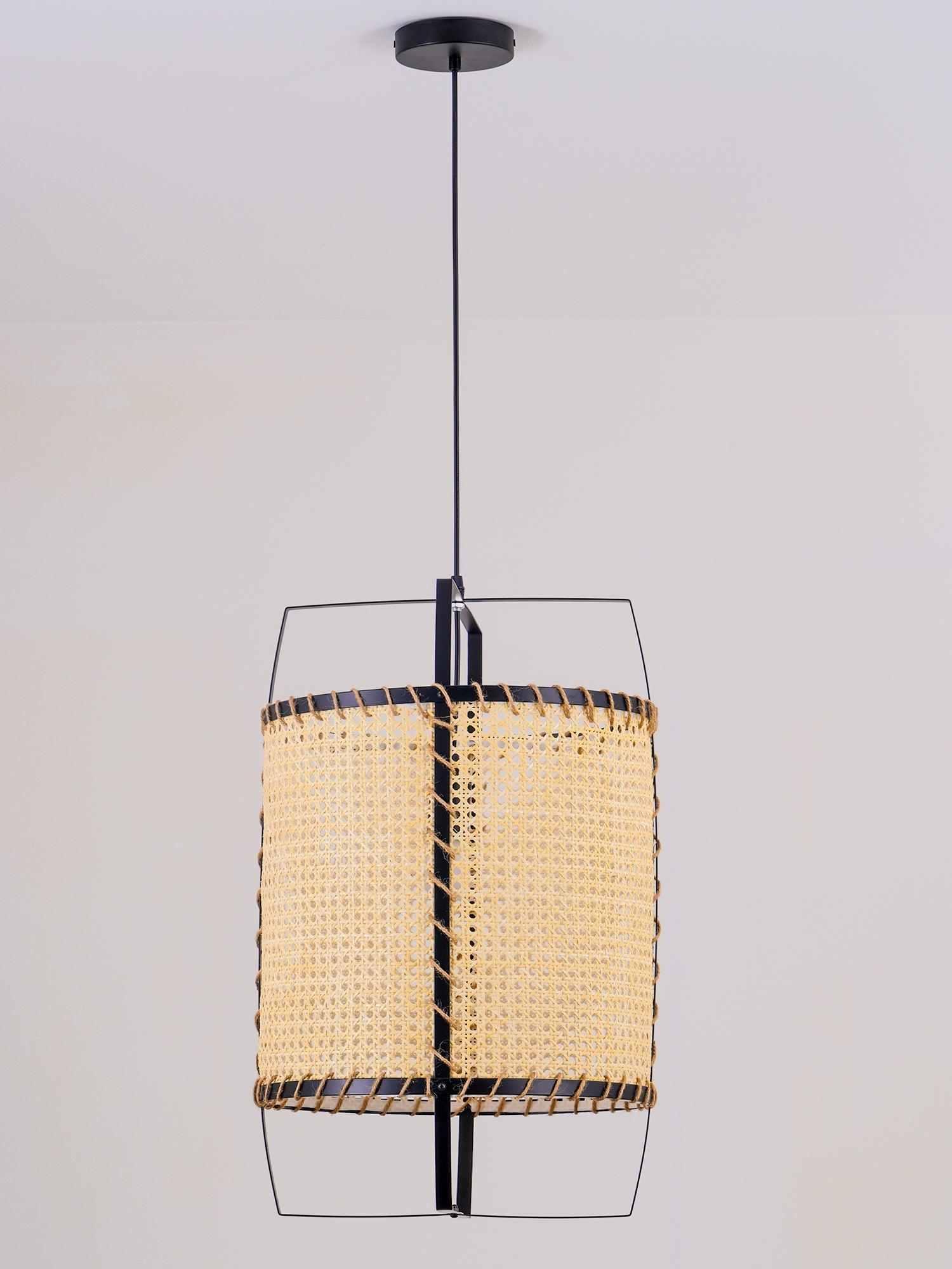 Kevis Pendant Lamp Rattan Cane Frame Industrial-Neutral Decor