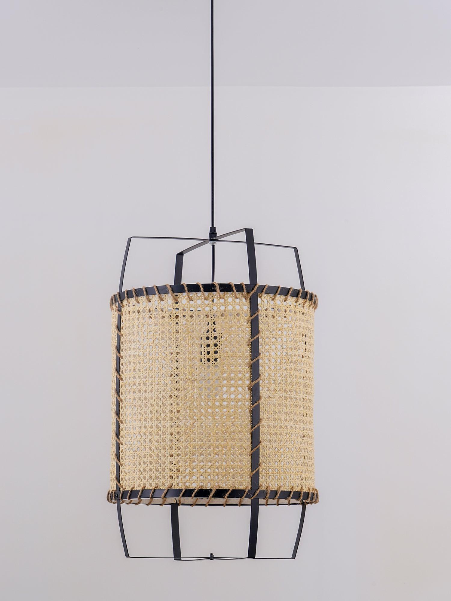 Kevis Pendant Lamp Rattan Cane Frame Industrial-Neutral Decor