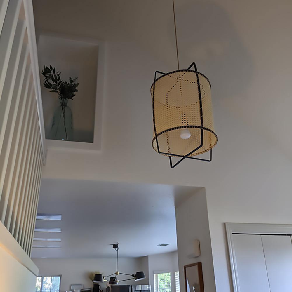Kevis Pendant Lamp Rattan Cane Frame Industrial-Neutral Decor