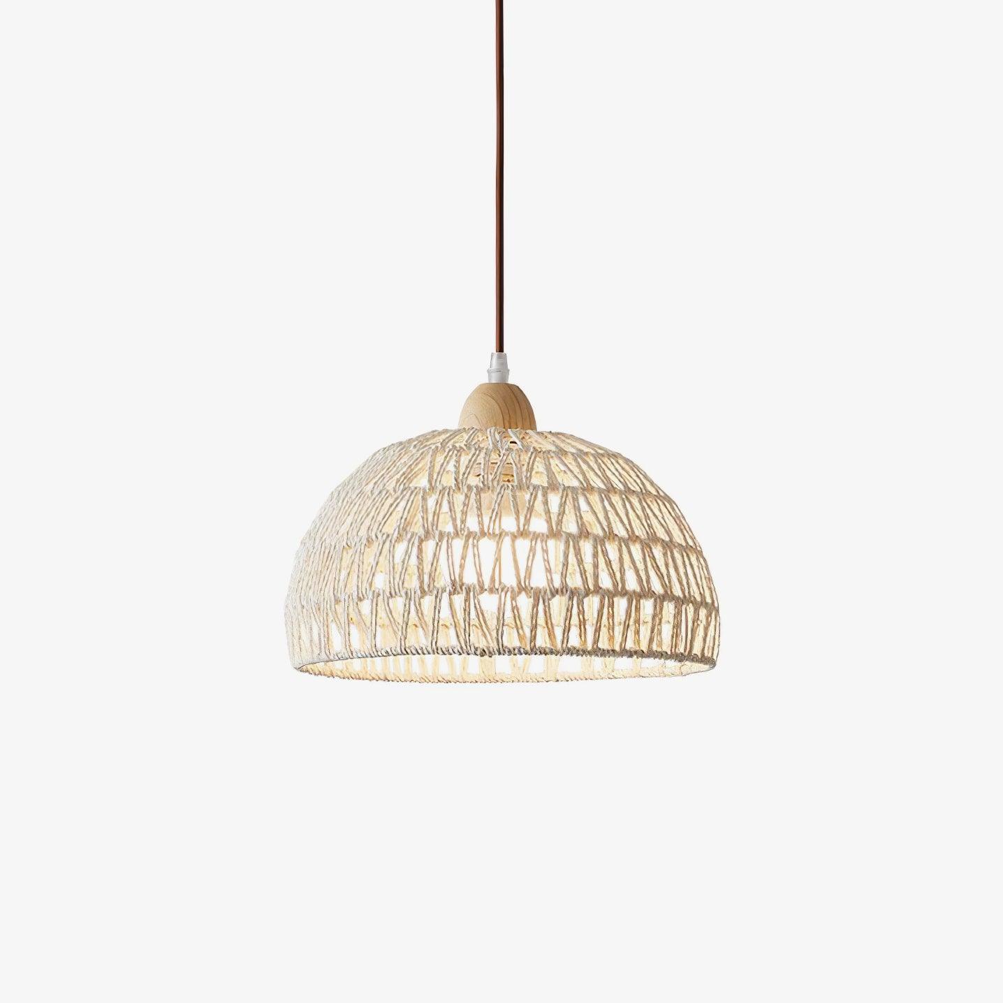 Calyran Rattan Wood Pendant Lamp-Neutral Decor