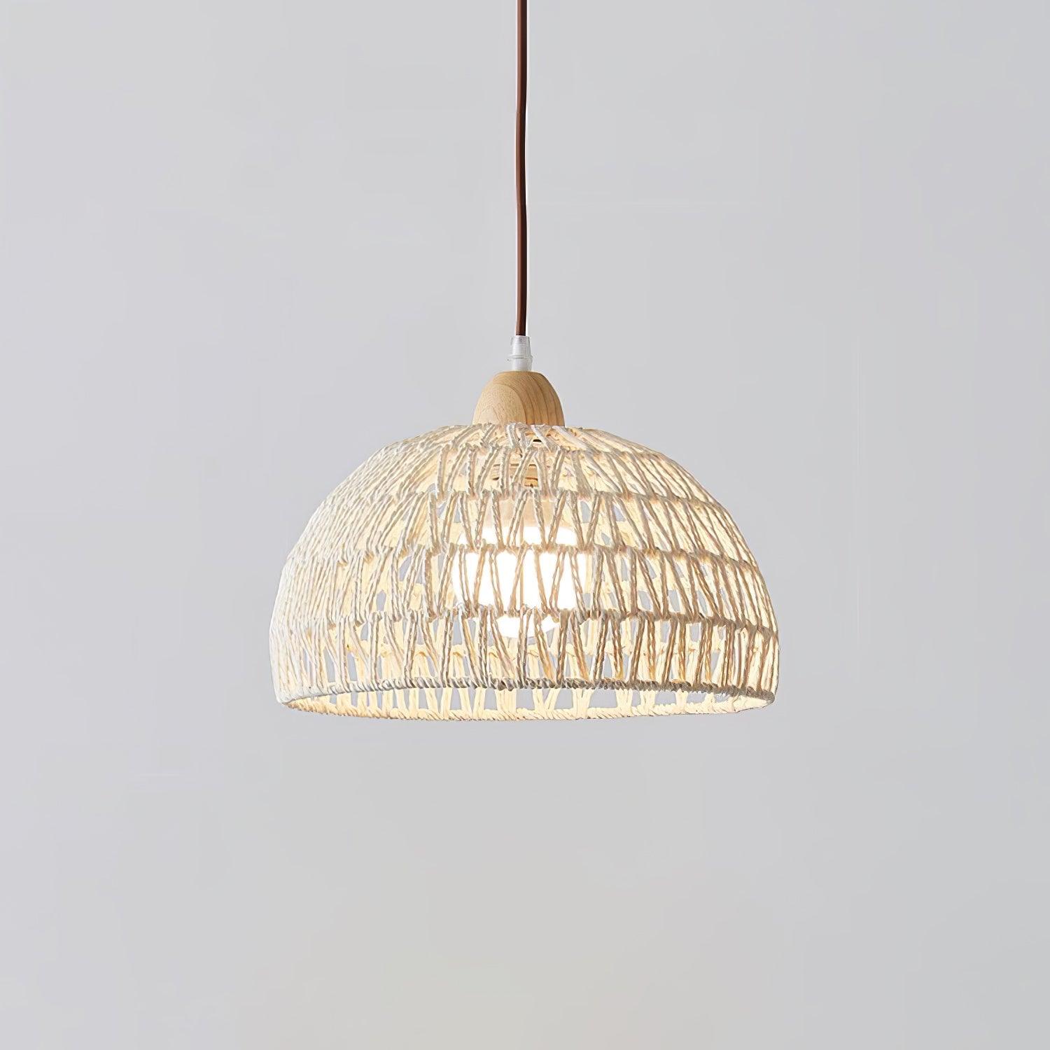 Calyran Rattan Wood Pendant Lamp-Neutral Decor