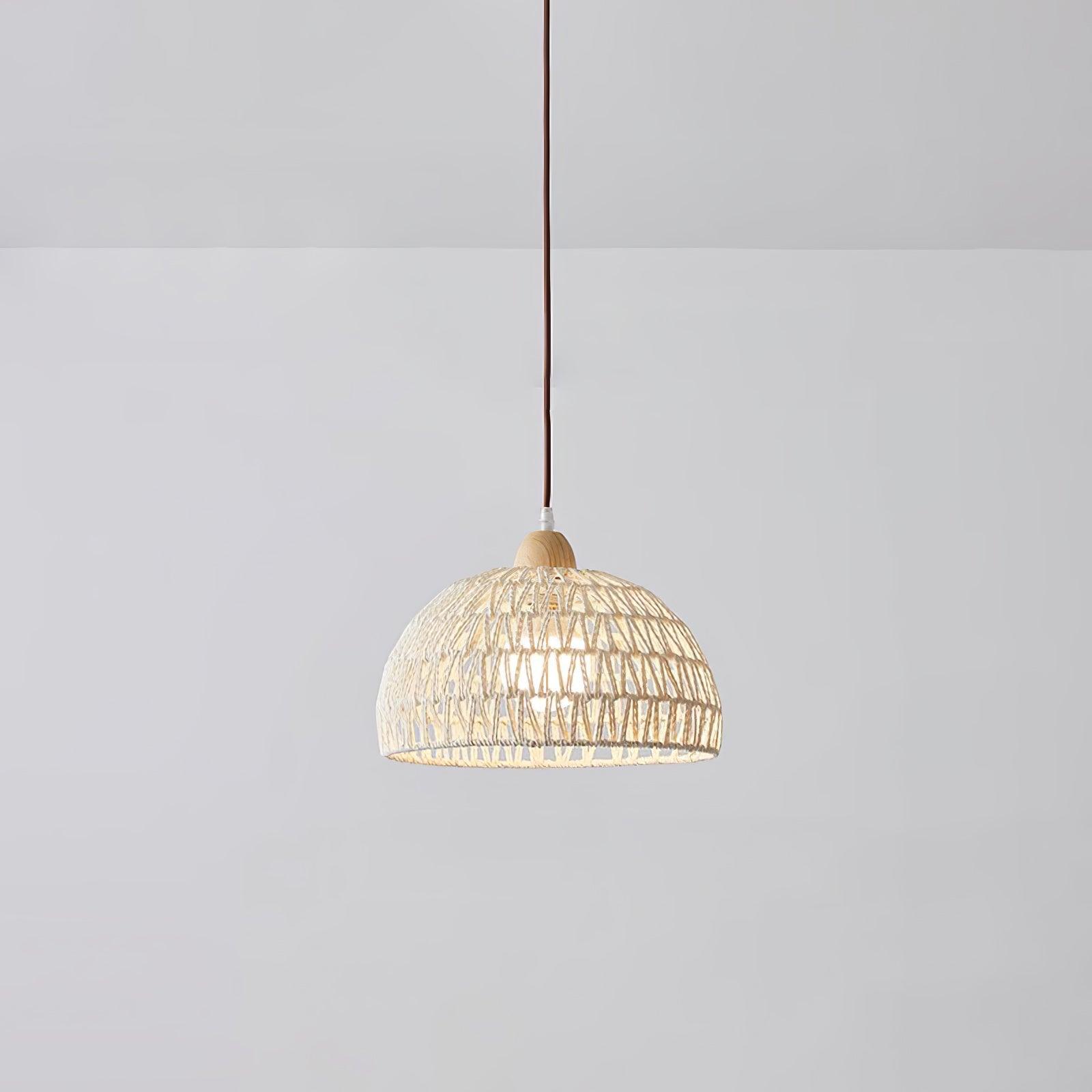 Calyran Rattan Wood Pendant Lamp-Neutral Decor