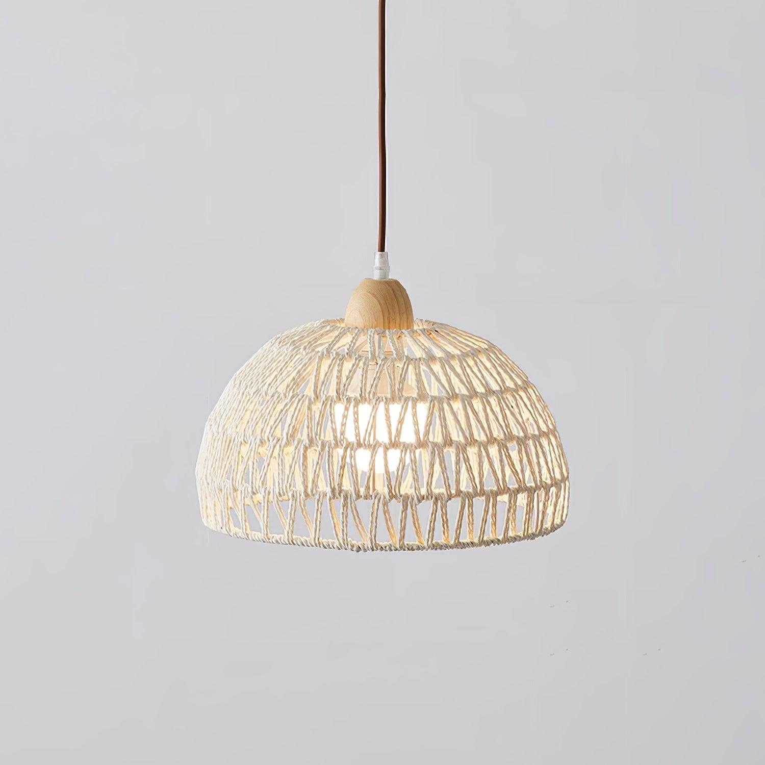 Calyran Rattan Wood Pendant Lamp-Neutral Decor