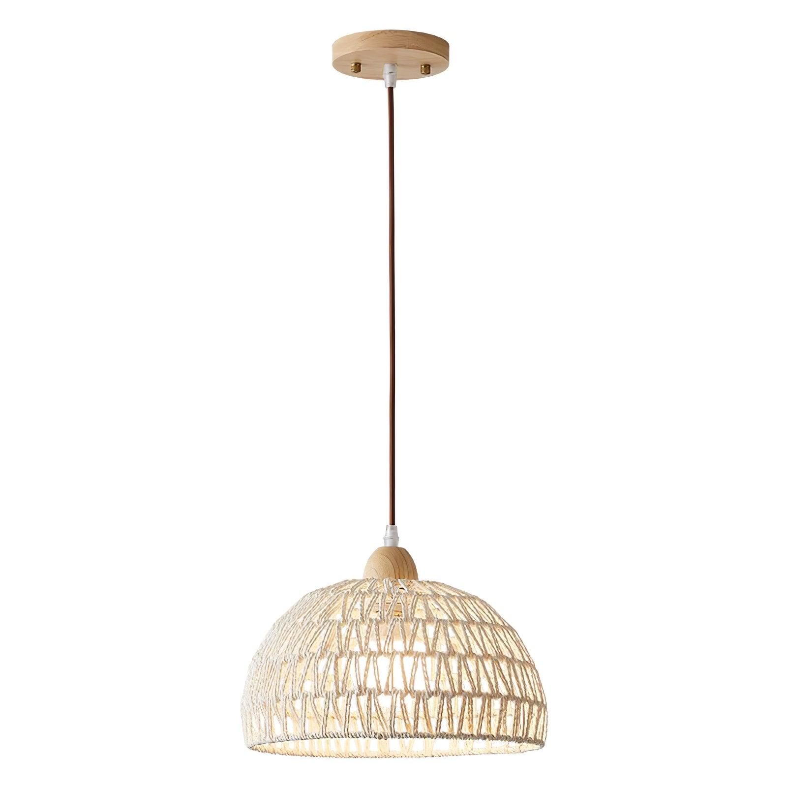 Calyran Rattan Wood Pendant Lamp-Neutral Decor