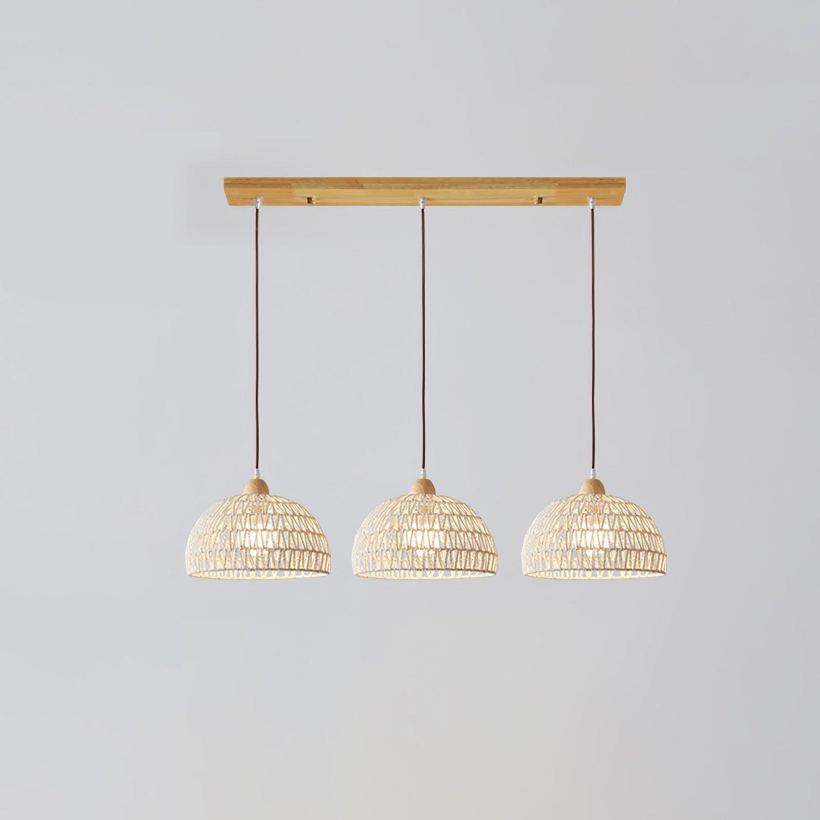 Calyran Rattan Wood Pendant Lamp-Neutral Decor
