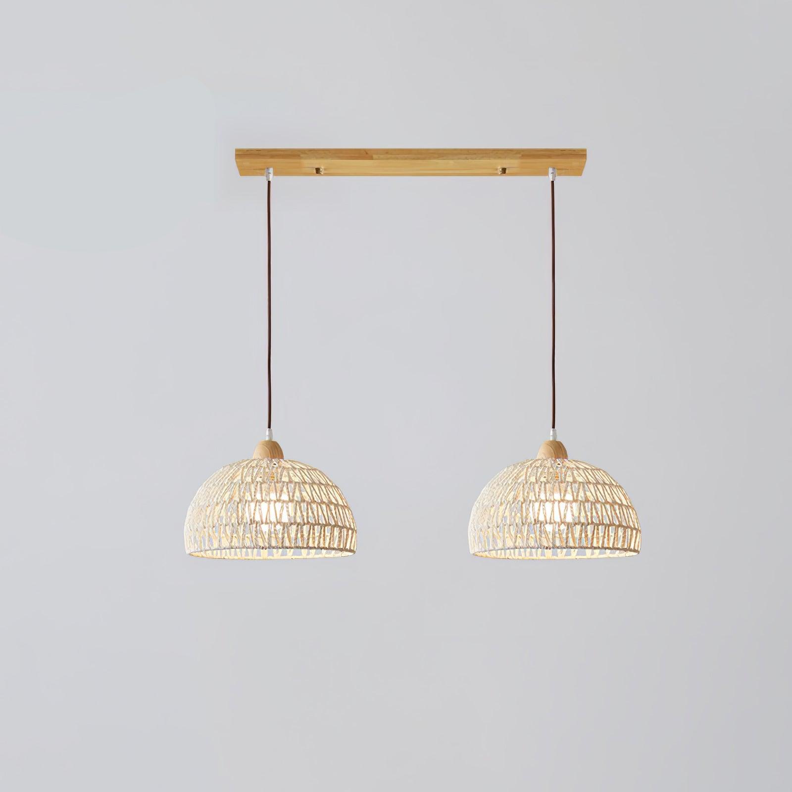 Calyran Rattan Wood Pendant Lamp-Neutral Decor