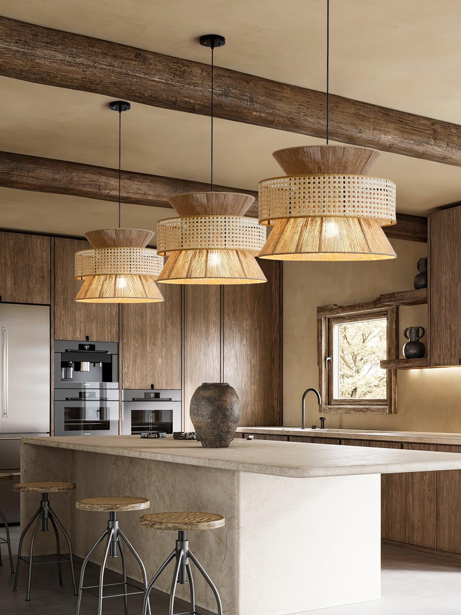 Orliva Pendant Light Woven Rattan Cane Bohemian-Neutral Decor