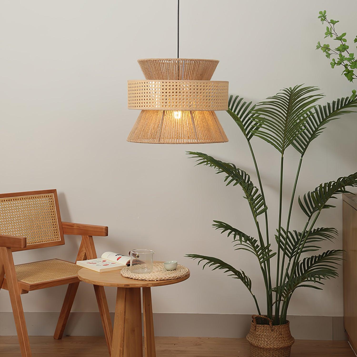 Aria Bohemian Bamboo Pendant Lamp-Neutral Decor