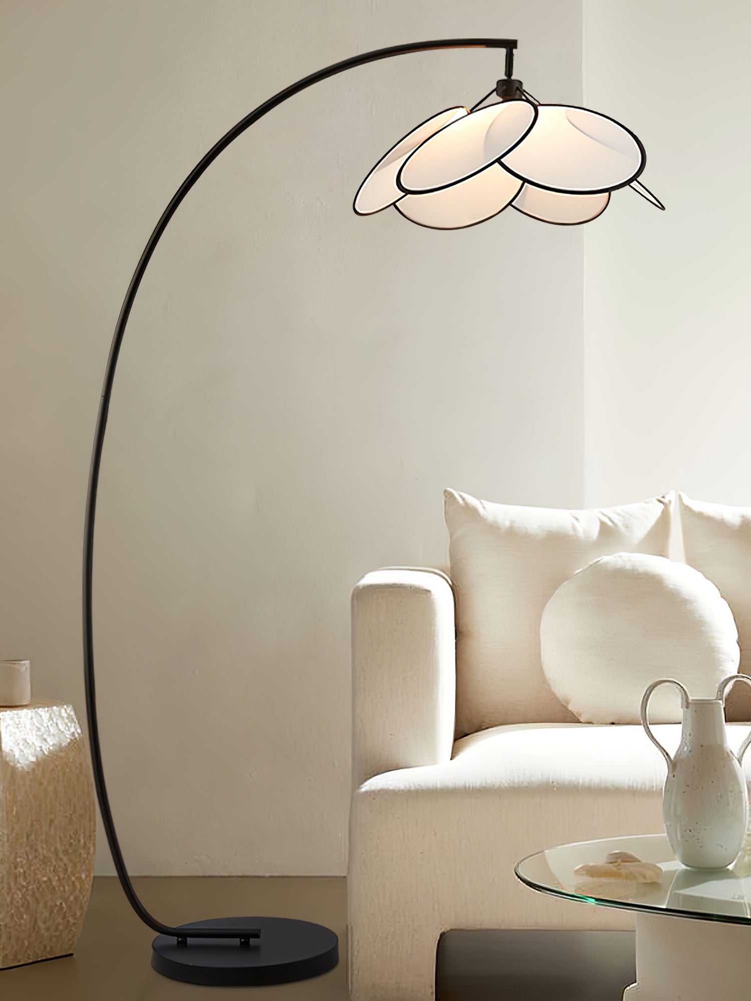 York Contemporary Floor Lamp-Neutral Decor