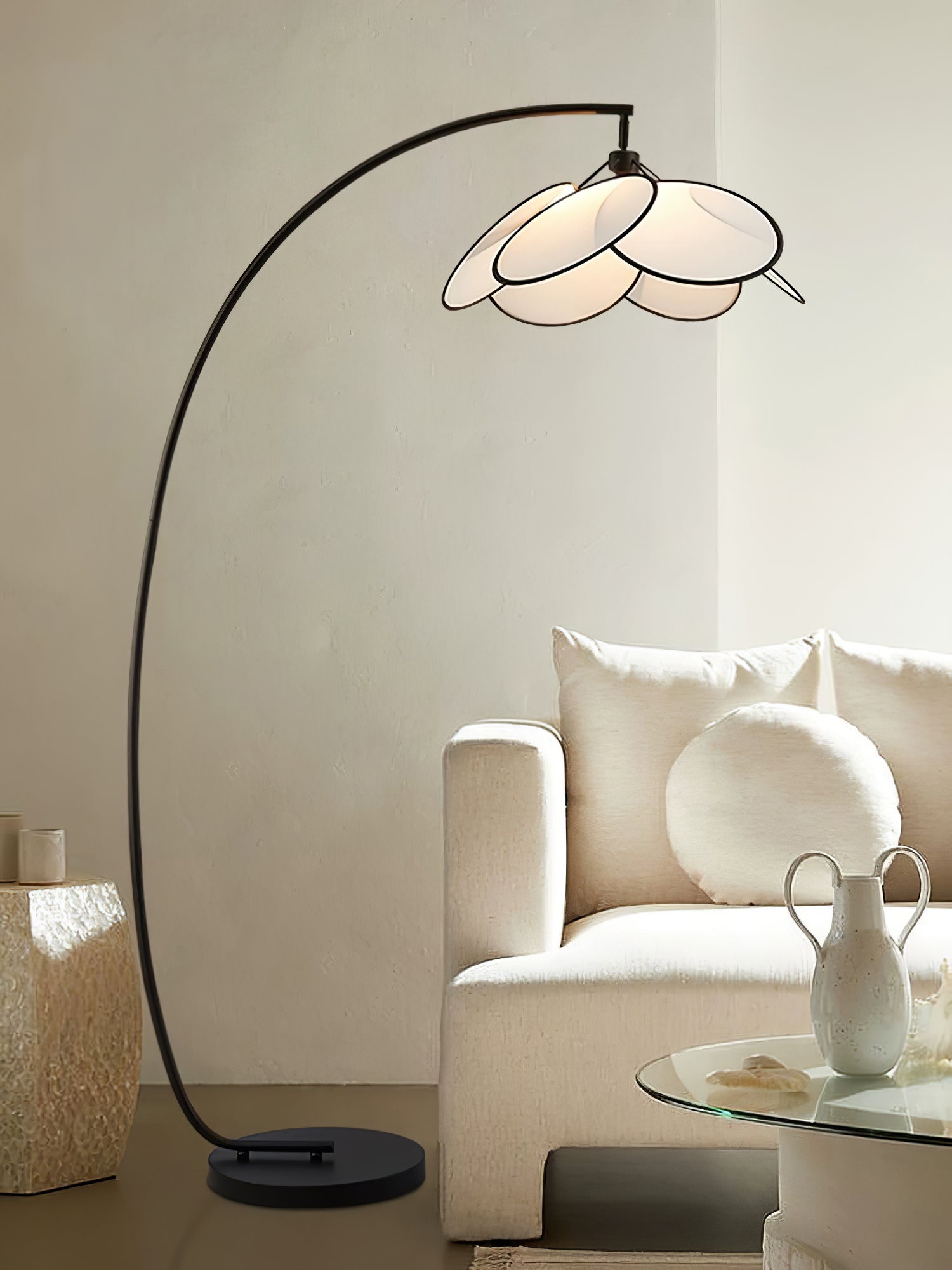 York Contemporary Floor Lamp-Neutral Decor