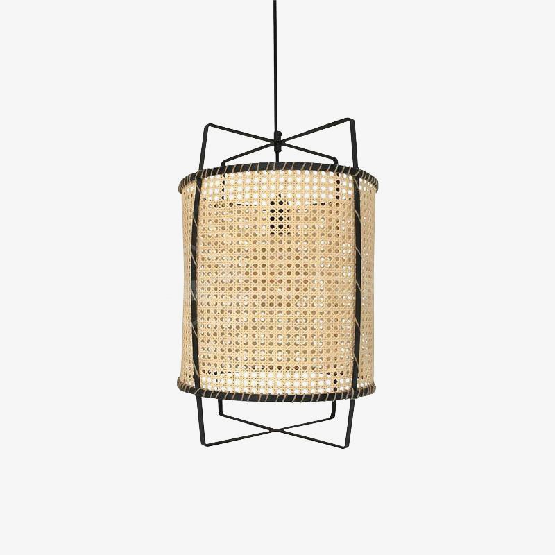 Kevis Pendant Lamp Rattan Cane Frame Industrial-Neutral Decor