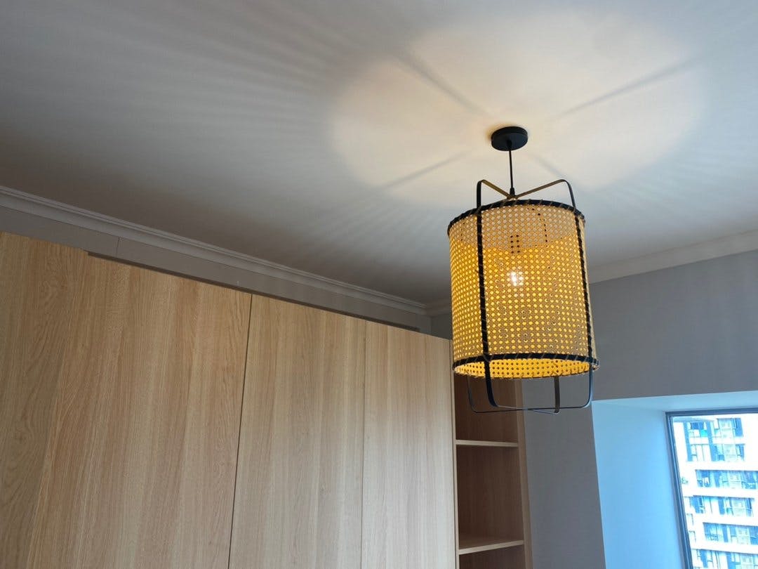 Kevis Pendant Lamp Rattan Cane Frame Industrial-Neutral Decor