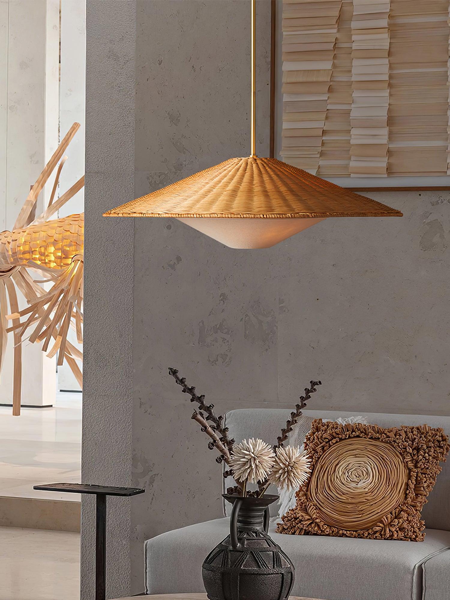 Kocan Rattan Minimalistic Pendant Light-Neutral Decor