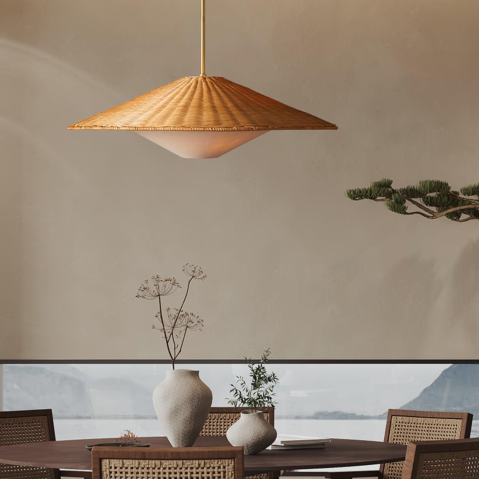 Kocan Rattan Minimalistic Pendant Light-Neutral Decor