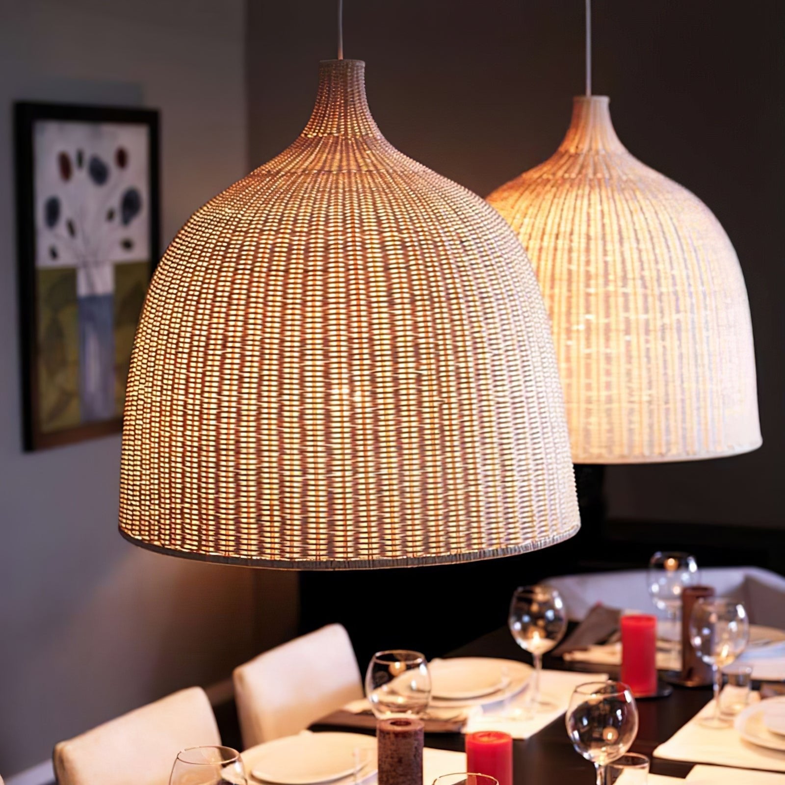Aveny Rustic Rattan Pandent Light-Neutral Decor