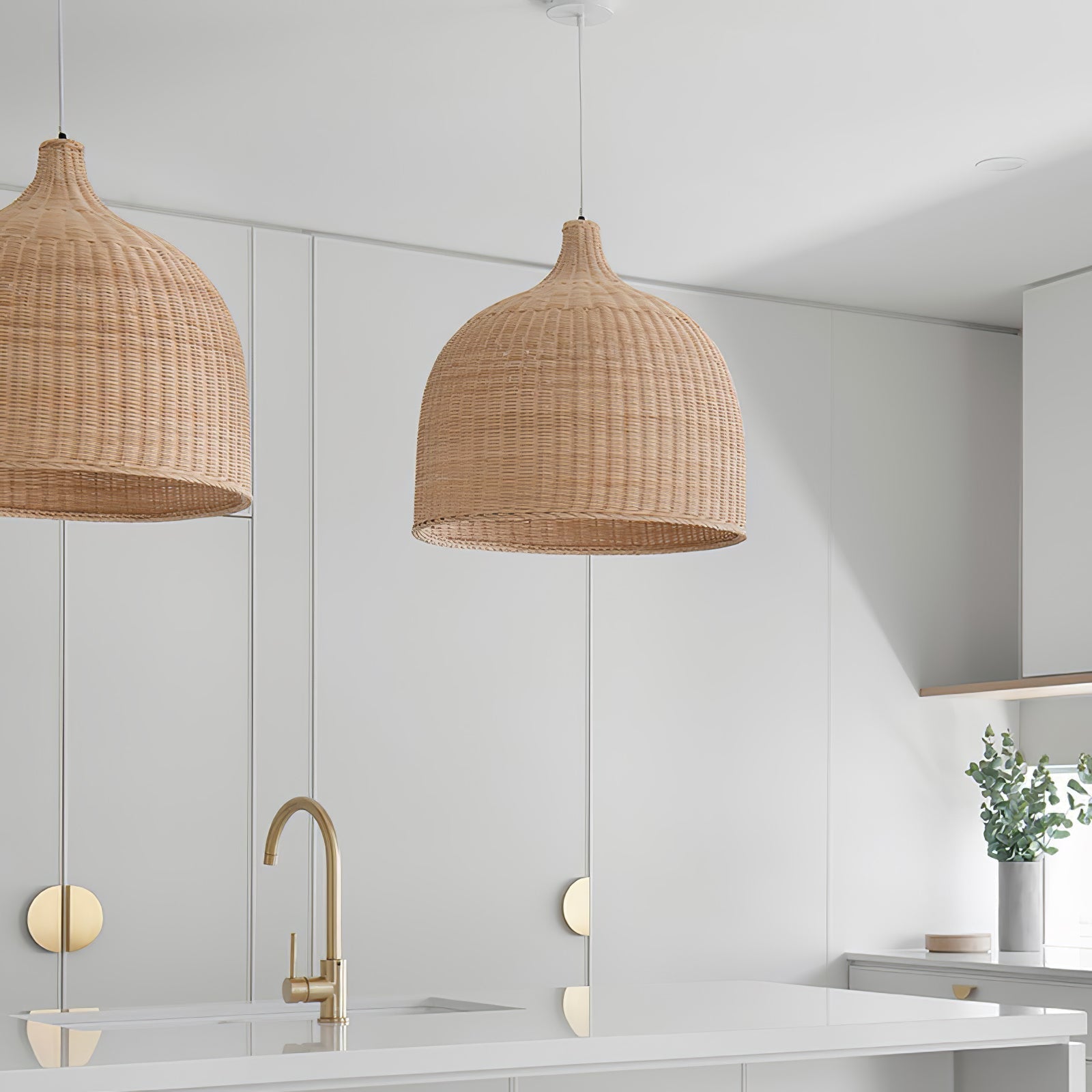 Aveny Rustic Rattan Pandent Light-Neutral Decor